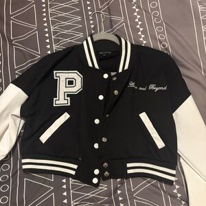 PrettyLittleThing Monochrome Varsity Jacket
